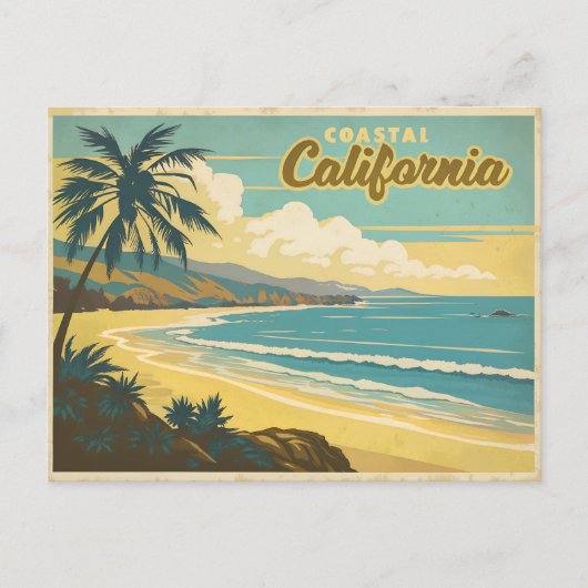 Carte Postale Côte Californie Vintage (Devant)