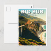 Carte Postale Côte centrale de Big Sur Californie (Devant / Derrière)