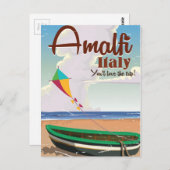 Carte Postale Côte d'Amalfi Italie Impression d'affiche de voyag (Devant / Derrière)