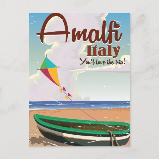 Carte Postale Côte d'Amalfi Italie Impression d'affiche de voyag (Devant)