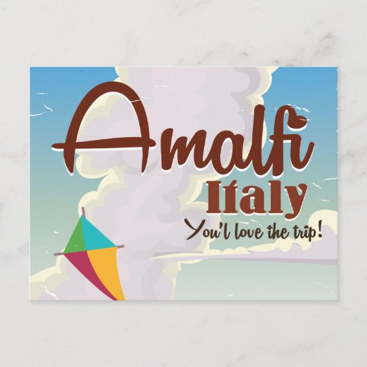 Carte Postale Côte d'Amalfi Italie Impression d'affiche de voyag (Devant)