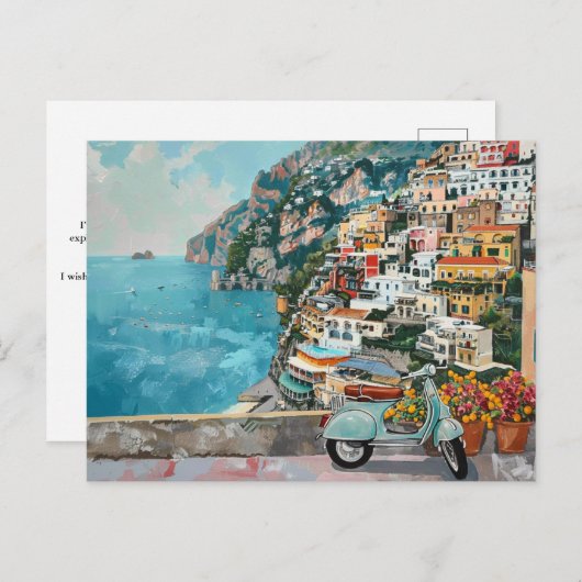 Carte Postale Côte d'Amalfi, Italie Voyage Rétro (Devant / Derrière)