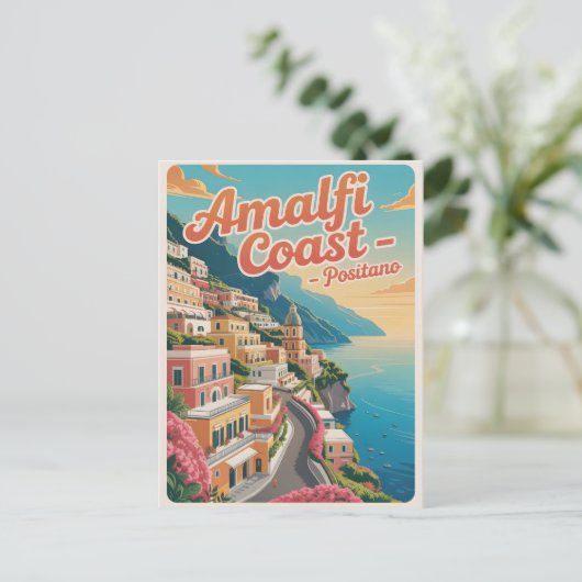 Carte Postale Côte d'Amalfi Positano Vintage (Debout devant)