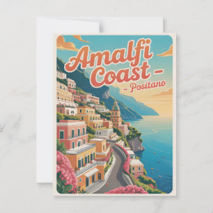 Carte Postale Côte d'Amalfi Positano Vintage