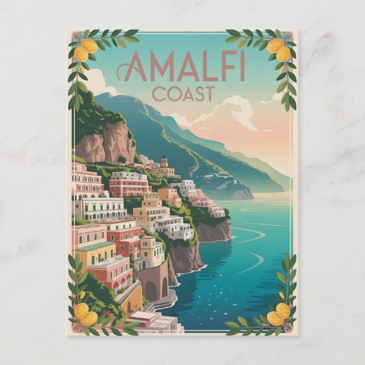 Carte Postale Côte d'Amalfi vintage (Devant)
