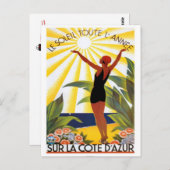 Carte Postale Côte d'Azur vintage, France - (Devant / Derrière)