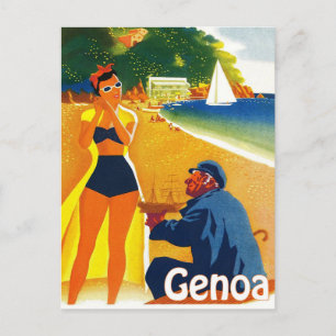 Carte Postale Côte de Gênes, Italie, vieux capitaine et jeune to