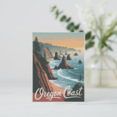 Carte Postale Côte de l'Oregon Vintage (Debout devant)