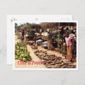 Carte Postale Côte d'Ivoire - Marché traditionnel - (Devant / Derrière)