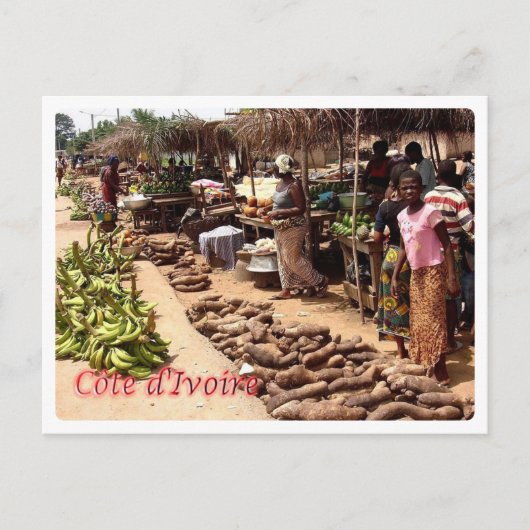 Carte Postale Côte d'Ivoire - Marché traditionnel - (Devant)