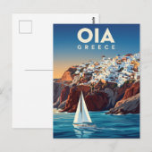 Carte Postale Côte d'Oia Grèce (Devant / Derrière)