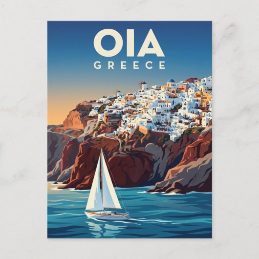 Carte Postale Côte d'Oia Grèce (Devant)