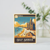 Carte Postale Côte du Golfe, Alabama | VINTAGE (Debout devant)