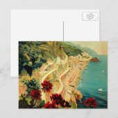 Carte Postale Côte italienne d'Amalfi, Poster Vintage voyage Ita (Devant / Derrière)