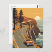 Carte Postale Côte Pacifique Californie Côte Rétro (Devant / Derrière)