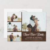 Carte Postale Côté Pays Mariage Rustique Enregistrer La Date Car (Devant / Derrière)