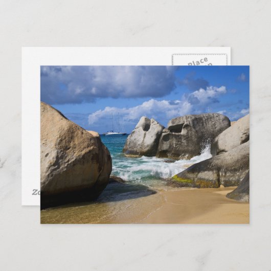 Carte Postale Côté plage à Virgin Gorda, Vierge britannique (Devant / Derrière)