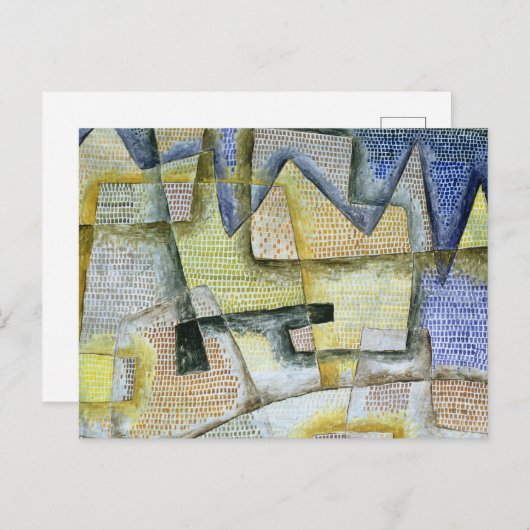 Carte Postale Côte rocheuse, 1931 par Paul Klee (Devant / Derrière)