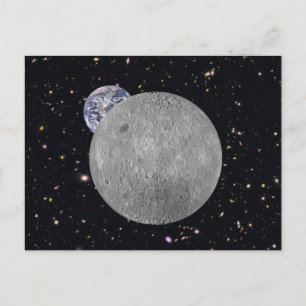 Carte Postale Côté sombre ou lointain de la lune Ciel étoilé