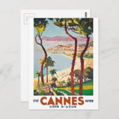 Carte Postale Côte vintage d'Azur Cannes (Devant / Derrière)