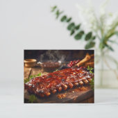 Carte Postale Côtes Levées Grillées BBQ (Debout devant)