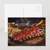 Carte Postale Côtes Levées Grillées BBQ (Devant / Derrière)