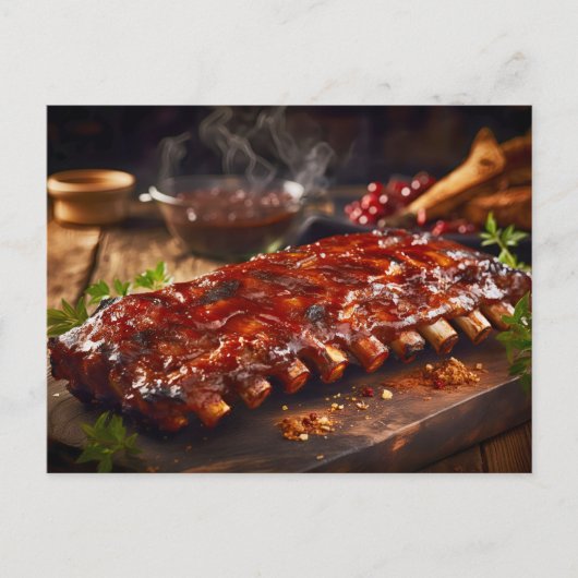 Carte Postale Côtes Levées Grillées BBQ (Devant)