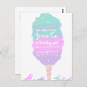 Carte Postale Coton Bonbons main dessiné Carnaval Anniversaire (Devant / Derrière)