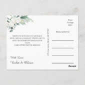 Carte Postale Coton d'Eucalyptus | Marine Moderne Merci Mariage (Dos)