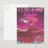 Carte Postale Cotopaxi, Equateur AIR MAIL affiche voyage (Devant / Derrière)