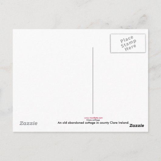 carte postale cottage (Dos)