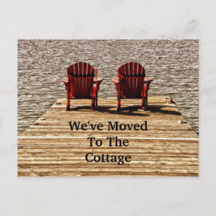 Carte Postale Cottage Adirondack Chaises Red Rustic Lake Moving