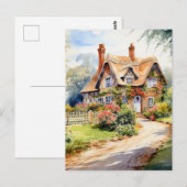 Carte Postale Cottage anglais (Devant / Derrière)