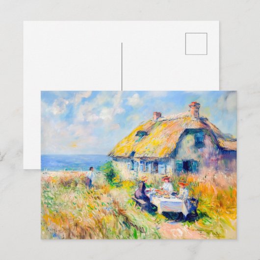 Carte Postale Cottage by the Sea Impressionist Art (Devant / Derrière)