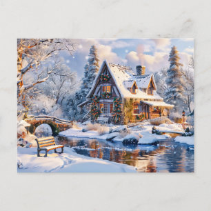 Carte Postale Cottage de Noël par Snowy River