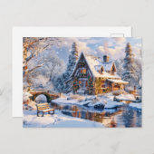Carte Postale Cottage de Noël par Snowy River (Devant / Derrière)