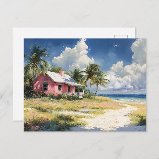 Carte Postale Cottage de plage tropical (Devant / Derrière)