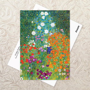 Carte Postale Cottage Fleur Jardin Paysage Gustav Klimt