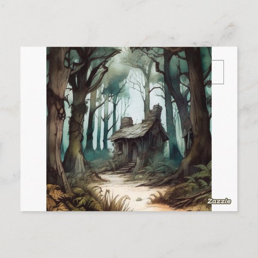 Carte Postale Cottage forestier enchanté (Dos)