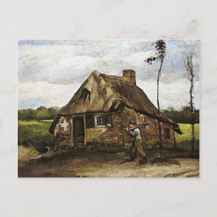 Carte Postale Cottage, Paysan Rentrer à la maison, Van Gogh Art