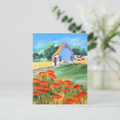 Carte Postale Cottage Quilt & Poppies (Debout devant)