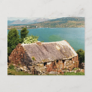 Carte Postale Cottage toilé Connemara Galway, paysage irlandais