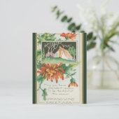 Carte Postale Cottage vintage et Chrysanthèmes Thanksgiving (Debout devant)