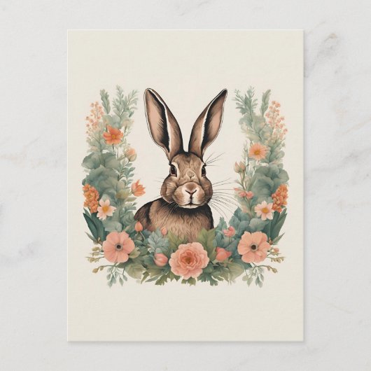 Carte Postale Cottagecore Cute Rabbit (Devant)