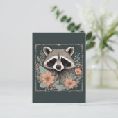 Carte Postale Cottagecore Cute Raccoon (Debout devant)