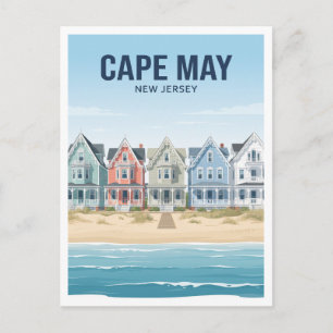 Carte Postale Cottages victoriens en bord de mer de Cape May New