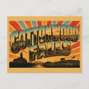 Carte Postale Cottonwood Falls Courthouse Kansas Prairie River