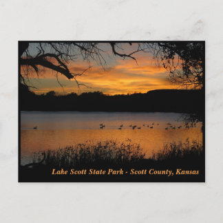 Carte Postale Couché de soleil au parc Lake Scott State Park - O