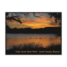 Couché de soleil au parc Lake Scott State Park - O