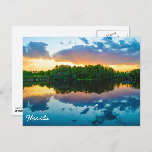 Carte Postale Couché de soleil de Floride (Devant / Derrière)